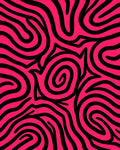 Bold Pink Black Swirl Rug