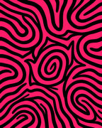 Bold Pink Black Swirl Rug