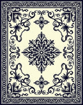Navajo Inspired Floral Medallion Ivory Rug