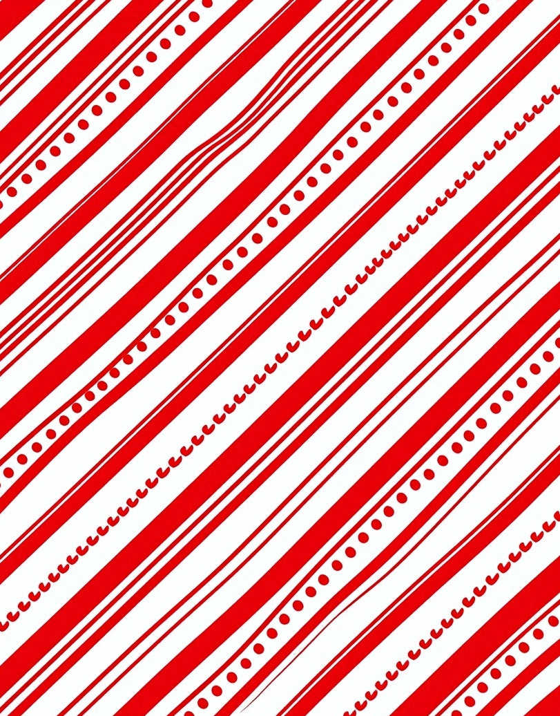 Red White Diagonal Stripe Circles Rug
