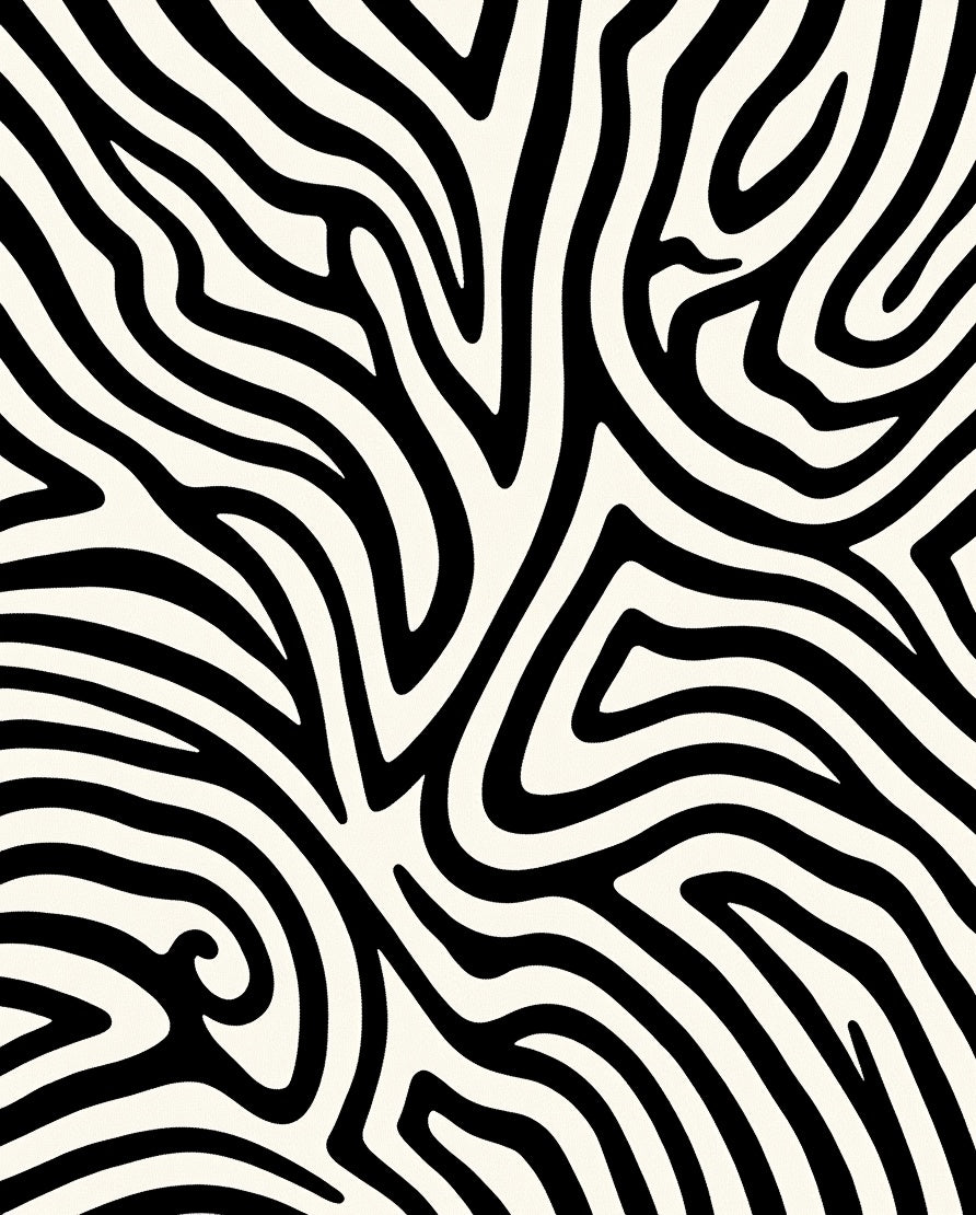 Bold Black White Animal Stripes Rug