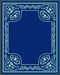 Deep Blue Celtic Knot Border Rug