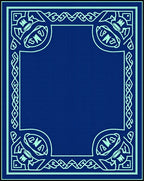 Deep Blue Celtic Knot Border Rug