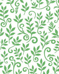 Verdant Green Leafy Swirl Rug