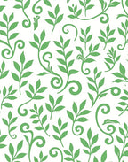 Verdant Green Leafy Swirl Rug
