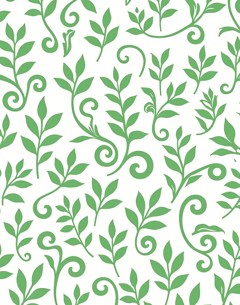 Verdant Green Leafy Swirl Rug
