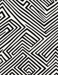 Bold Black And White Geometric Maze Rug