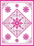 Hot Pink Snowflake Diamond Border Rug