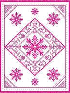 Hot Pink Snowflake Diamond Border Rug