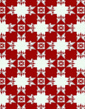 Classic Red White Geometric Crest Rug