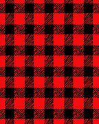 Bold Red Black Gingham Squares Rug