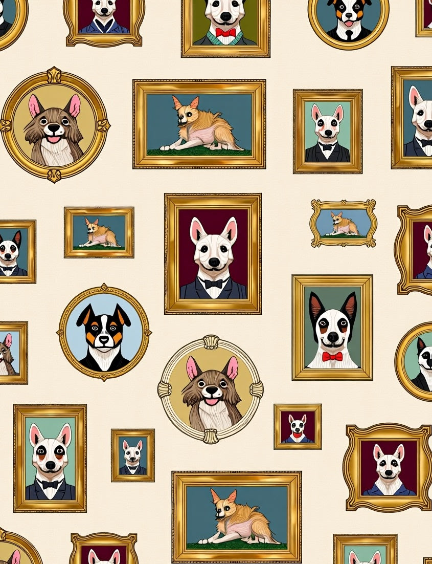 Framed Dog Portraits Collection Rug