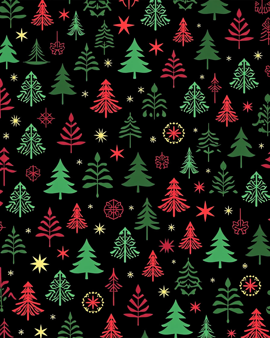 Holiday Evergreen Collection Red Green Stars Rug