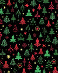 Holiday Evergreen Collection Red Green Stars Rug