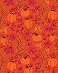 Autumn Pumpkin Vine Floral Print Rug