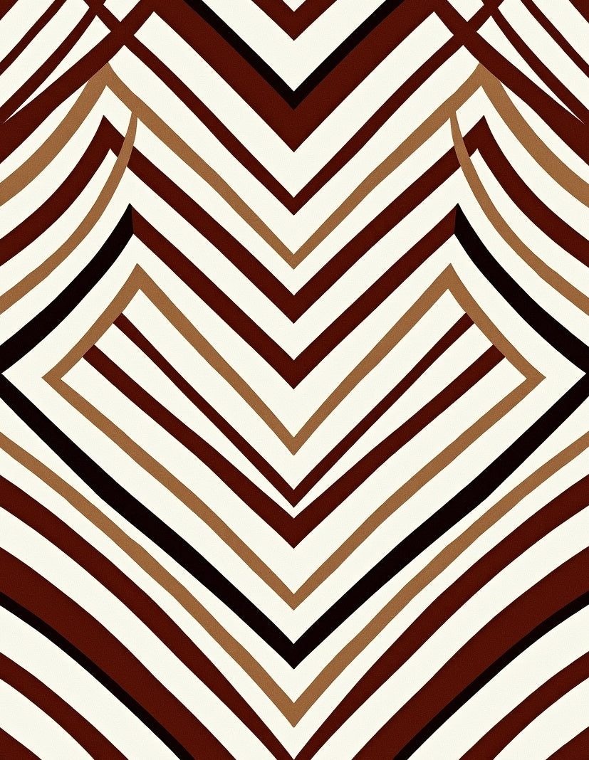 Warm Earthy Diamond Chevron Rays Rug