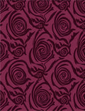 Deep Burgundy Swirl Floral Art Rug