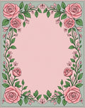 Pink Rose Garland Border Rug