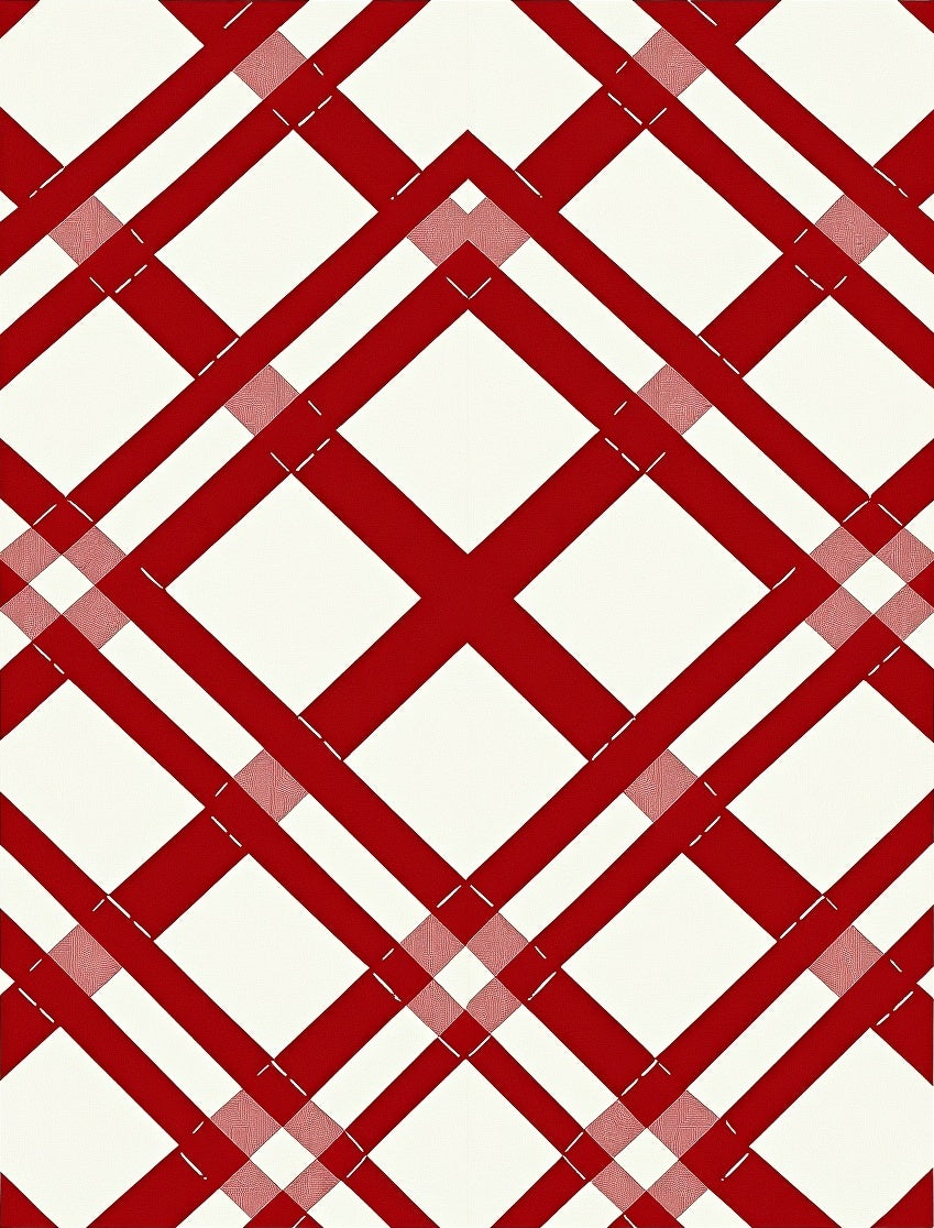 Red Lattice Intersecting Lines Rug