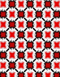 Bold Red Jagged Square Arrangement Rug