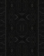 Dark Gray Geometric Circuit Board Rug