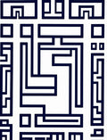 Navy White Geometric Maze Weave Rug