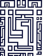 Navy White Geometric Maze Weave Rug