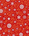 Red And White Snowflake Swirls Rug