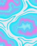 Abstract Pink Teal Swirl Rug