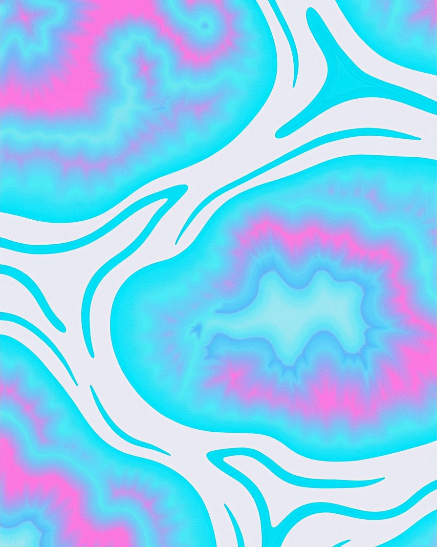 Abstract Pink Teal Swirl Rug