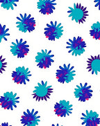Abstract Teal Cobalt Starbursts Rug