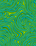 Vibrant Lime Blue Swirl Abstraction Rug