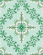 Emerald Green Scrollwork Medallion Rug
