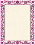 Elegant Magenta Floral Border Rug