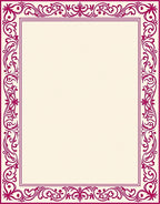 Elegant Magenta Floral Border Rug