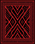 Bold Red Geometric Tribal Rug