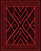 Bold Red Geometric Tribal Rug