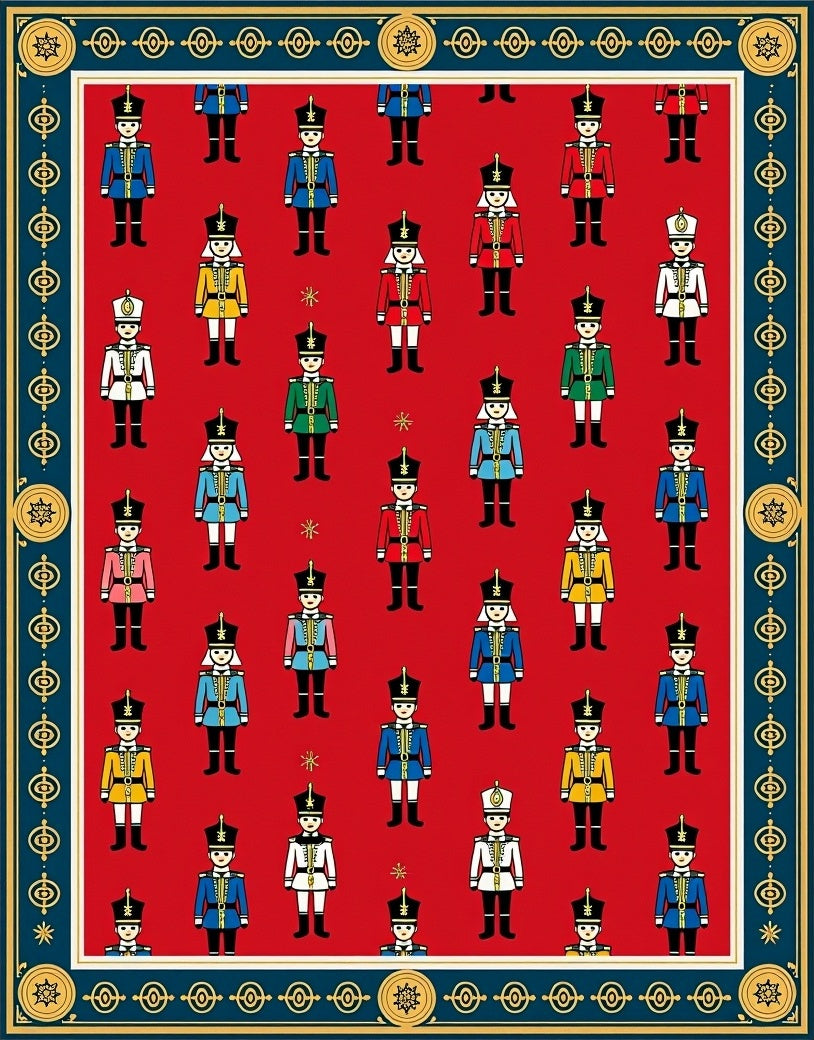 Red Guard Soldiers Repeating Pattern Rug