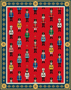 Red Guard Soldiers Repeating Pattern Rug