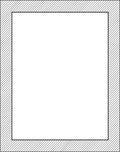 Modern Black White Striped Border Rug
