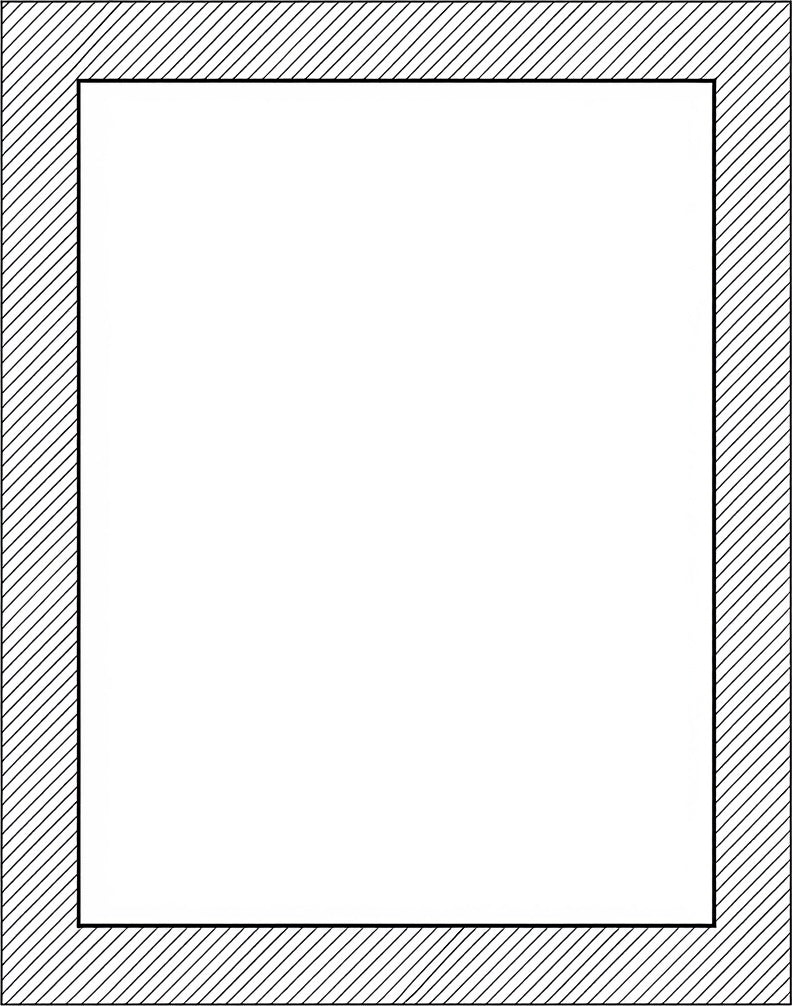 Modern Black White Striped Border Rug