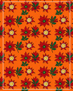 Vibrant Red Poinsettia Garden Rug