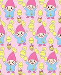 Happy Pink Elves Yellow Eggs Rug