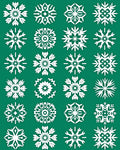 White Snowflake Collection Winter Art Rug
