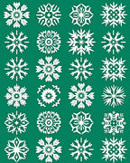 White Snowflake Collection Winter Art Rug