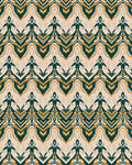 Emerald Gold And Cream Ornamental Chevron Rug
