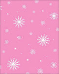 Pink White Snowflake Scatter Rug