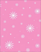 Pink White Snowflake Scatter Rug