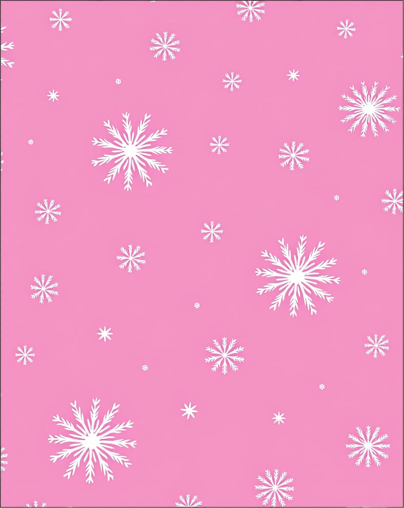 Pink White Snowflake Scatter Rug
