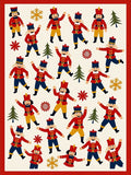 Nutcracker Soldier Red Blue Yellow Garland Rug